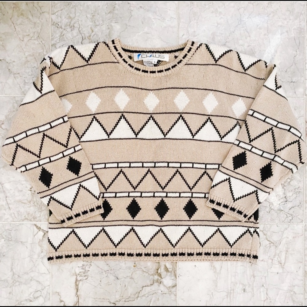 VTG Patterned Knit Sweater